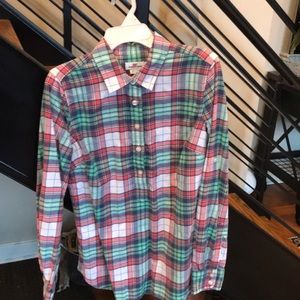 Vineyard vine flannel 3/4 button front tunic